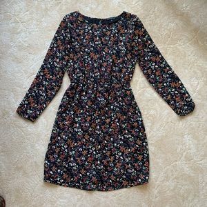 J. Crew Floral Print Long Sleeved Dress